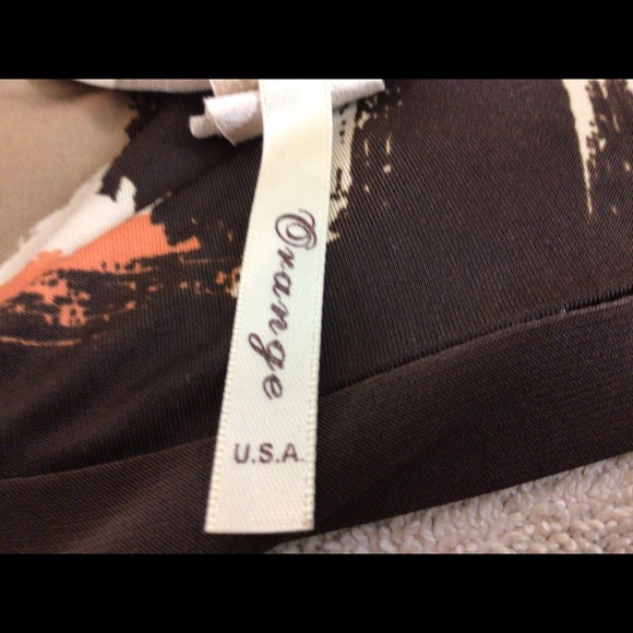 Woman’s Sz 2XL ORANGE USA 1/4 Slv Multicolor Shirt - Picture 8 of 11